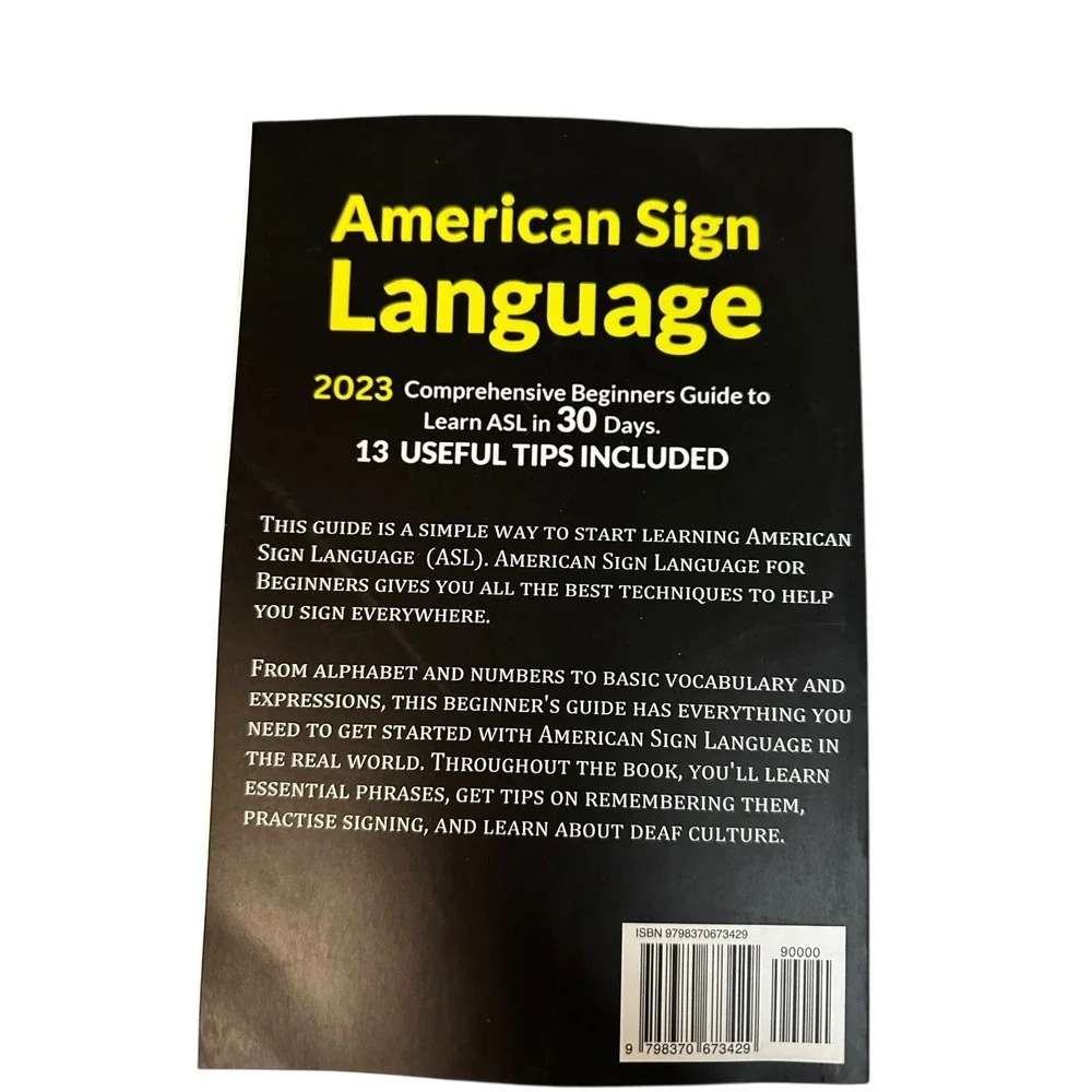 American Sign Language ASL Beginners Guide 2023 Learn in 30‎ Days Tips - Picture 5 of 6
